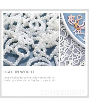 Beavorty 1 pearl nail accessories cross charms for nails pearl powder for nails pearls pearl manicure charms nail charms nail art decoration nail art decors 3d super flash white gem abs - Buy Online on GoSupps.com