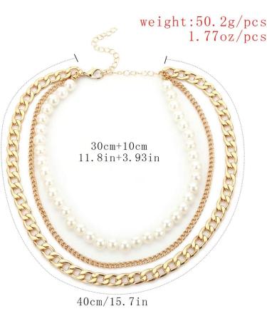Shop Aimimier Bridal Layered Pearl Choker & Cuban Link Chain Necklace - Vintage Statement Jewelry for Women & Girls - Buy Online on GoSupps.com