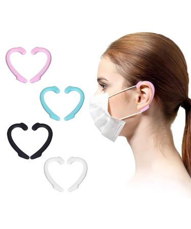 Mask ear hooks anti-slip masking hooks masking hooks 4 pairs of mask belonging facial mask clips silicone anti-slip ear straps ear hook clip for buckle.