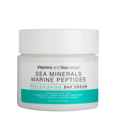 VITAMINS AND SEA BEAUTY Sea Mineral and Peptides Day Cream Anti-Aging Firming Face Moisturizer for Fine Lines and Wrinkles  Sagging Skin  6 Fl Oz