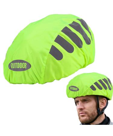 Jasminum reflective bike rain hood windproof rain cover green bike helmet rain cover breathable rain protection for bicycle helmet reflective bicycle rain protection for all bike helmets.