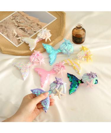 Mermaid Hairclip Set for Girls & Women - Sky Blue, Sequin Hair Accessories for Pool/Beach Parties - Buy Online on GoSupps.com