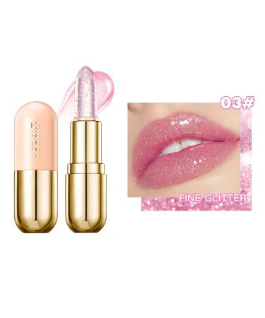 2 Pack Glimmer Crystal Jelly Lipstick - Magic PH Color Changing Balm Moisturizing & Vegan - Long Lasting Tinted Lip Balm Set - Buy Online on GoSupps.com
