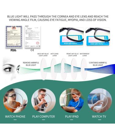 Blue Light Glasses Computer Glasses 2 Pack - Blue Blocker Blue Light Filter Glasses for Men Women - Anti Glare Fake Square Glasses for Computer Eye Strain - 400 UV Protection & Eye Strain Relief - Buy Online on GoSupps.com