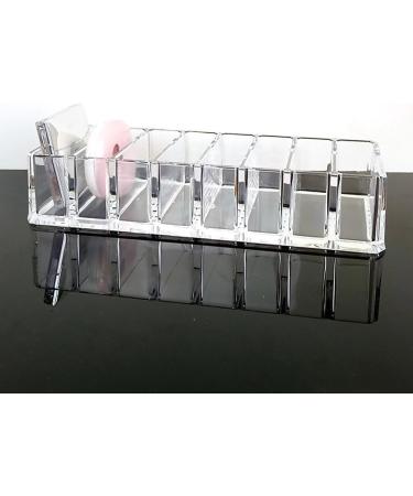 HuntGold 8 Grids Face Powder Brush Holder | Transparent Cosmetic Storage Box for Makeup - International Shipping Available - Buy Online on GoSupps.com