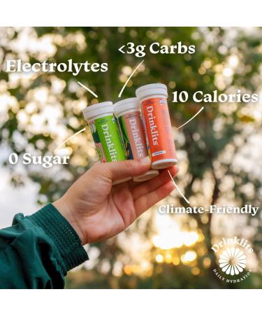 Drinklits Daily Hydration Variety Pack - Ginger-Lime Lemon-Lime Orange | 30 Servings 0g Sugar | Essential Travel Kit - Buy Online on GoSupps.com
