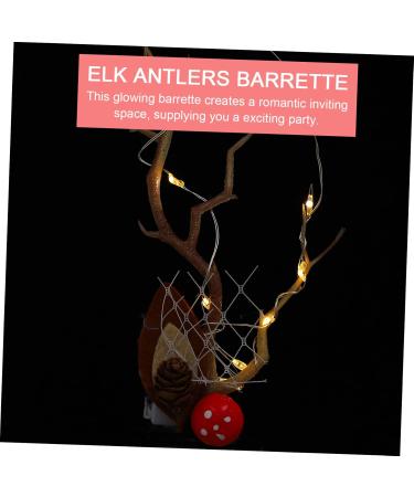 minkissy 3 Pairs Luminous Antler Hair Clip Reindeer Horns Hairpin Glowing Antlers Barrette Christmas Hair Accessories Costumes Xmas Deer Antler Hair Barrettes Cute Christmas Hairpins Girl - Buy Online on GoSupps.com