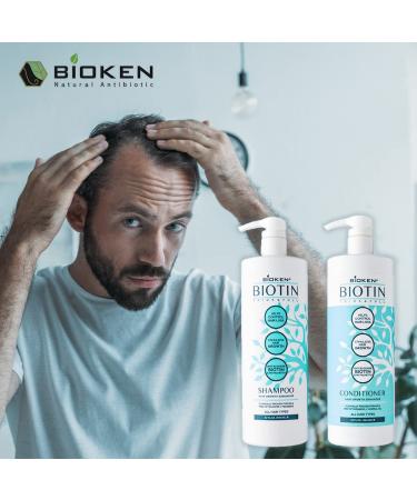 Bioken Biotin Hair Growth Conditioner - DHT Blocker for Hair Loss Control - Sulfate Free - All Hair Types - 10.1 oz - Buy Online on GoSupps.com