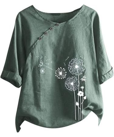 Women's Summer Elegant Ppanguding T-Shirt - Short Sleeve Blouse & Tunic Top in Green - Perfect for Casual Wear - XXL Available - Buy Online on GoSupps.com
