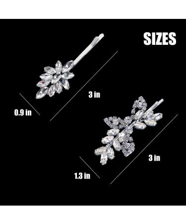 Rhinestone Bridal Hair Clip Set - Elegant Leaf Wedding Hairpins for Women and Girls - Buy Online on GoSupps.com