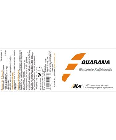 Guarana Power 450 mg - 60 Vegetable Capsules | Boost Energy Emotional Balance & Brain Function | 12% Caffeine for Weight Support - Buy Online on GoSupps.com