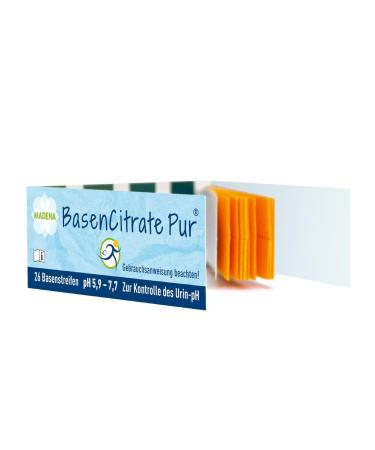 MADENA BasenCitrate Pur Urine Test Strips 26 pieces base strips to control pH value in urine test for acid-base balance