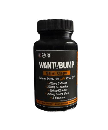 Extreme Energy Pills | 400mg Caffeine | 600mg Ashwagandha | 200mg Lions Mane | Increased Energy & Focus & Mood