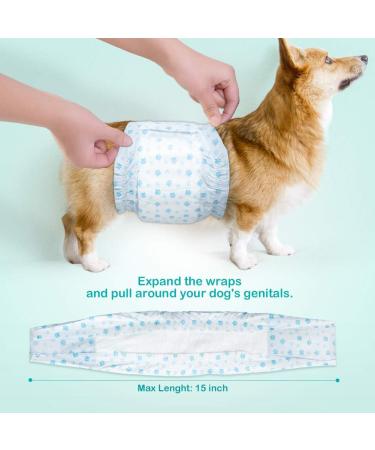 26pcs XS Disposable Dog Diapers for Male Dogs | Fits 15-33cm Waist | Puppy-White - International Shipping Available - Buy Online on GoSupps.com