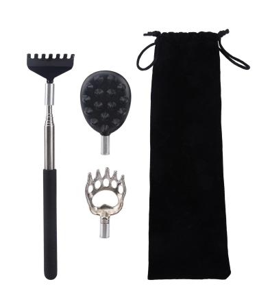 3 pieces of back scratches pull -out scratches telescopic rod back scratch for the back and head with storage bag relief from itching