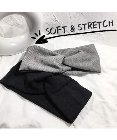 Huachi Turban Headbands for Women - 6 Pack Wide Knotted Elastic Head Wraps for Yoga and Workout - Solid Color Hair Accessories for Teen Girls - Buy Online on GoSupps.com