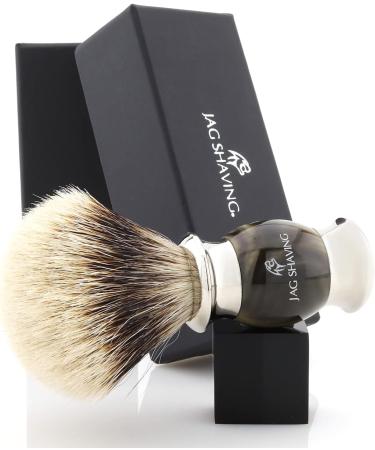 Jag Shaving Lee Razor Brush - Elegant Wooden Handle Green Horn Imitation - Perfect for Your Shaving Routine | International Shipping Available - Buy Online on GoSupps.com