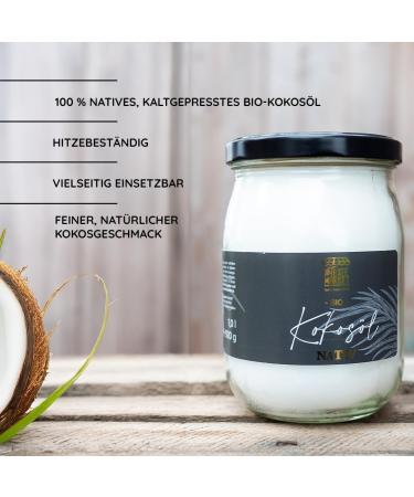 Taste Market Bio Coconut Oil 1000 ml 100 organic virgin coconut oil ideal for roasting baking frying and skin and hair care vegan - Buy Online on GoSupps.com