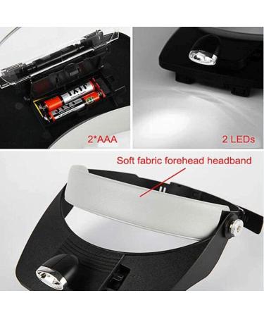 Lightweight Magnifying Glass Head-Mounted High-Definition Multi-Fold Magnifying Glass with an Led Light for Reading Mirror Repair Watch Tool Lofty Ambition - Buy Online on GoSupps.com