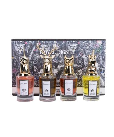 Women's Animal Portrait Floral Note Perfume Gift Set Men Women's Perfume Set Long Lasting Fragrance Animal Portrait Perfume Gift Set Perfume Set 4x30 ML Total 4 Liquid Volume Ounces