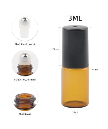 Zalati Roller Bottles - 15 PCS Glass Refillable Containers with Stainless Steel Rollball for Aroma Oils & Aromatherapy - 3 ml Each - Buy Online on GoSupps.com