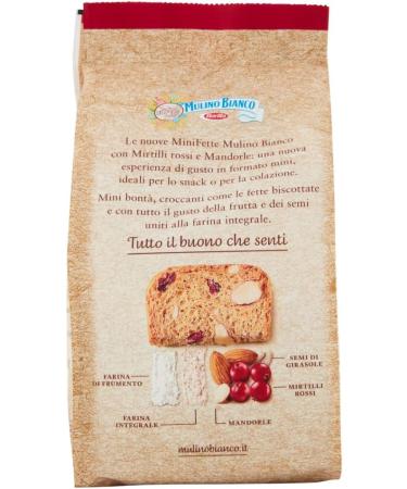 3 x Mulino Bianco Mini Fats Biscottate with wholemeal flour red berries almonds and sunflower seeds rusks with wholemeal flour cranberries almonds and sunflower seeds 90 g - Buy Online on GoSupps.com