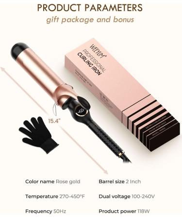 Buy 2 Inch Large Barrel Curling Iron - Ceramic Long Barrel Hair Curling Wand (100-240V) - International Shipping Available - Buy Online on GoSupps.com