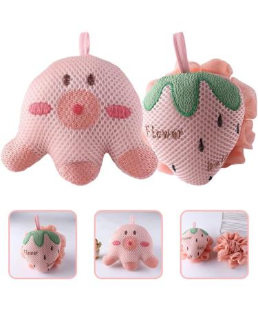 FOMIYES 2pcs Cartoon Bath Balls - Kids & Men Loofah Shower Puff | Soft Polyester & Cotton Sponge Fun Animal Design - Buy Online on GoSupps.com