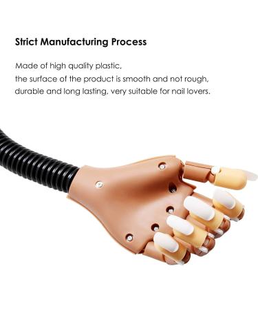 Nail Practice Hand with 400 Replacement Tips - Flexible Acrylic Manicure Hand for Beginners & Nail Technicians - Brown - Buy Online on GoSupps.com