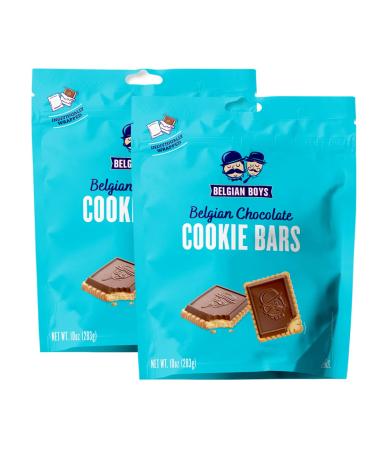 Belgian Boys Chocolate Cookie Bars, Belgian Chocolate Biscuit Cookies, Non-GMO, No Preservatives, Vegetarian Friendly, Individually Wrapped Bars (2-Pack, 44 Cookies per Pouch) Pack of 2