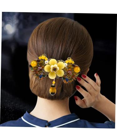 Housoutil Hairpin Hair Barrettes Hair Clip Hair Pin Hair Claw Clips for Women Wedding Hair Accessories for Women Flower Ponytail Barrette Vintage Hair Barrette Spring Hair Barrette - Buy Online on GoSupps.com