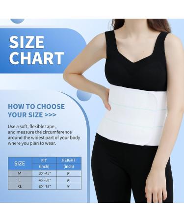 CANMIUS Abdominal Binder Post Surgery Tummy Tuck Belt for Women & Men - Postpartum Belly Band Compression Stomach Wrap - Skin-Friendly & Breathable - White (30-45) 3 Panel - Buy Online on GoSupps.com