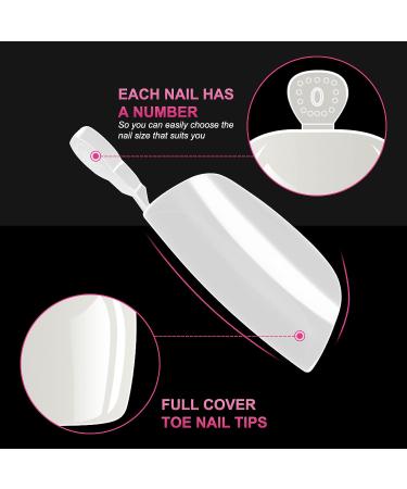 AORAEM Toenail Press on Nails 120Pcs | Natural Short Fake Toe Nails for Girls and Women | 12 Sizes - Natural-120 - Buy Online on GoSupps.com