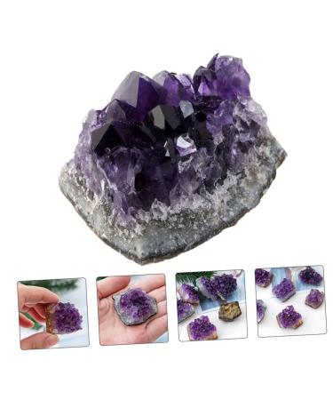 PRETYZOOM Purple Ornament 2pcs Amethyst Cluster Chips Rock Amethyst Gravel Geode Natural Crystal Adornment Irregular Fluorite - Buy Online on GoSupps.com