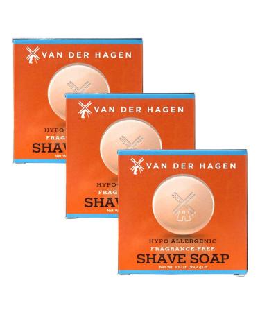 Van Der Hagen Men's Luxury Fragrance Free Shave Soap (Pack of 3)
