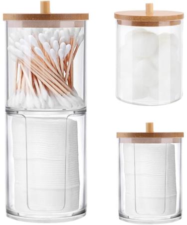 Honrane Cotton Pad Holder Cosmetic Cotton Pad Organizer Cosmetic Storage Box Transparent Convenient Simple Makeup Cotton Pad Swabs Organizer Storage Box for Home 3 - Buy Online on GoSupps.com