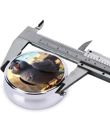 Mini Travel Pill Organizer Box - Round 2.0x2.0x0.7 in Cartoon Pigeon Design - Perfect for Purse & Pocket | International Shipping - Buy Online on GoSupps.com