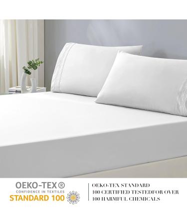 Queen Fitted Sheet Only - Premium 1800 Microfibre Fitted Sheet Deep Pocket Up to 16" - Ultra Soft Fitted Bottom Sheet Shrinkage and Fade Resistant (Queen  White) - Buy Online on GoSupps.com