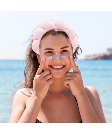 4 Pack Sponge Headband Set for Women - Cute Clouds Spa and Makeup Headbands in Black, White, Pink, and Blue - Perfect for Skincare and Makeup Removal - Buy Online on GoSupps.com