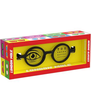 LONDON MOLE Round Reading Glasses | Stylish Cool Readers | Men's Women's Unisex | Gloss Black 2.5x - Buy Online on GoSupps.com