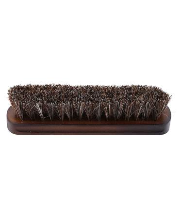 Shoe Brush Horsehair Shoe Brush Polished Wooden Handle Natural Leather Soft Boots Brush Onecolor