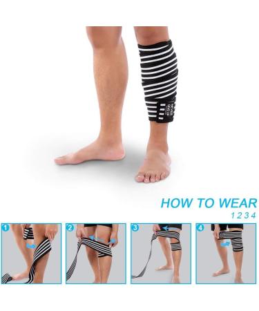 Doact Kniebandage Knee Wraps - 2 Elastic Compression Knee Protectors for Men & Women | Anti-Slip Support for Sports & Weight Lifting - Buy Online on GoSupps.com