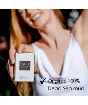 Premier Dead Sea Mineral MUD Bar - Natural Body Wash Face Wash & Hand Soap for All Skin Types | Therapeutic & Antibacterial for Acne Rosacea Eczema & Psoriasis - 3.4 Oz - Buy Online on GoSupps.com