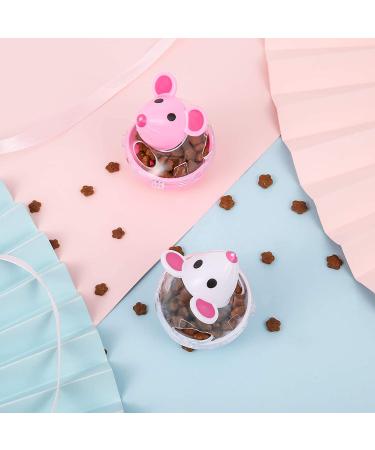 PORTOWN Cat Food Ball Dispenser - Slow Feeder Toy for Interactive Training (Pink White) - 4 Pcs - Buy Online on GoSupps.com