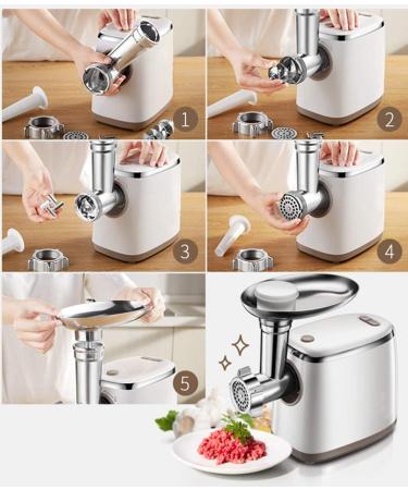 YJ Electric Meat Grinder - Heavy-Duty Stainless Steel Food Grinder with 2 Discs & Sausage Making Kit - Ideal for Ground Meat Vegetables & Garlic - Buy Online on GoSupps.com