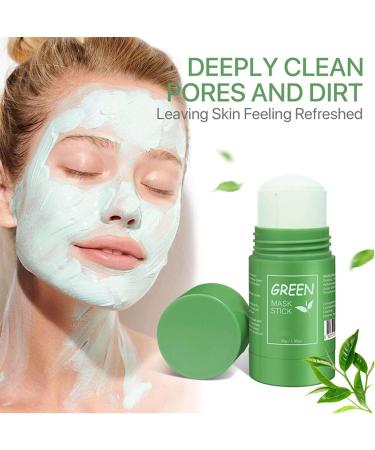 Green Tea Purifying Clay Stick - Green Tea Mask/Cleansing Facial Face Mask Moisturizes Oil Control Deep Clean Pore for All Skin Types Men and Wom - Buy Online on GoSupps.com
