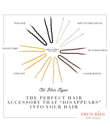 Frenchie's Ultra Flocked Extra Soft French Twist Hair Pins - 20 Count Brown for Wedding Updos, Buns, Hair Extensions & Wigs - Buy Online on GoSupps.com