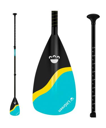 LitGreen 1 x 3 Section Lightweight Stand-up Paddle Oars for Paddleboard Adjustable Fiberglass Shaft SUP Paddles for Surfing, Floating,Water Sport
