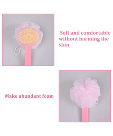 2-Pack Long Handle 2-in-1 Loofah Back Scrubber with Bristles and Sponge - Skin Exfoliating Bath Body Brush - Buy Online on GoSupps.com