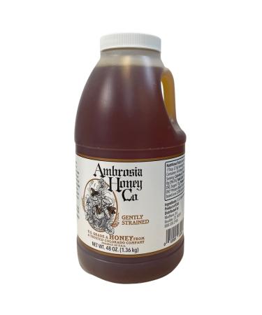 Ambrosia Gently Strained Honey, 48 oz. Bottle (Pack of 1) | Natural Sweetener, Sugar Alternative | 100% Pure Honey | US Honey | Liquid Sweetener, BROWN, 3 Pound 3 Pound (Pack of 1)